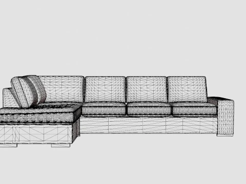 Boss 4 Seater Sofa With Chaise Lounge Left Anthracite 3D Model