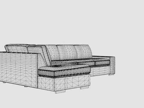 Boss 4 Seater Sofa With Chaise Lounge Left Anthracite 3D Model