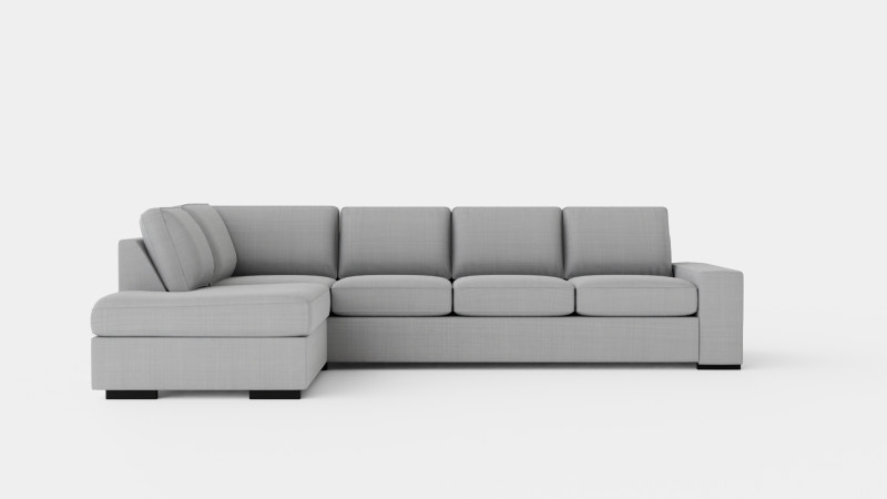 Boss 4 Seater Sofa With Chaise Lounge Left Light Gray Model 3D .c4d .max .obj .3ds .fbx .stl .blend