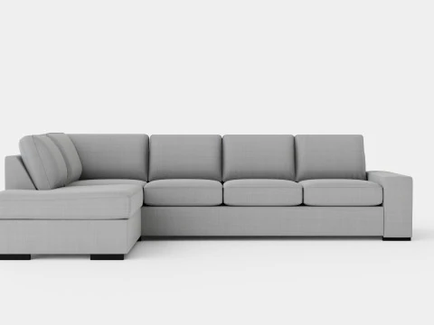 보스 4인용 소파 및 긴 의자 라운지 왼쪽 라이트 그레이 3D 모델