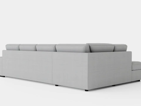 Boss 4 Seater Sofa With Chaise Lounge Left Light Gray 3D Model