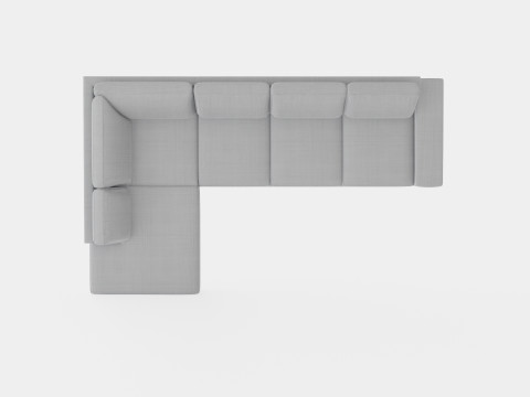 Boss 4 Seater Sofa With Chaise Lounge Left Light Gray Model 3D
