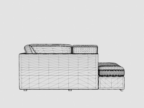 Boss 4 Seater Sofa With Chaise Lounge Left Light Gray Model 3D