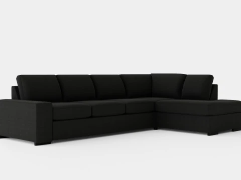 4-місний диван Boss з шезлонгом справа антрацитовий 3D Модель