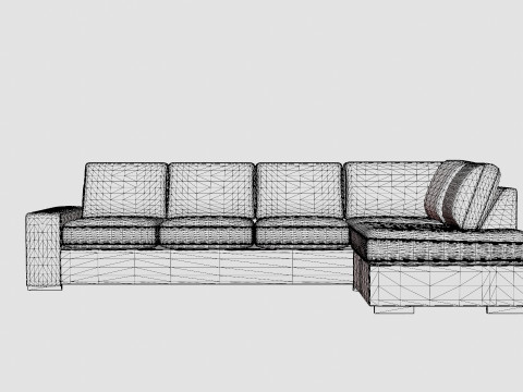 Boss 4 Seater Sofa With Chaise Lounge Right Anthracite 3D Model
