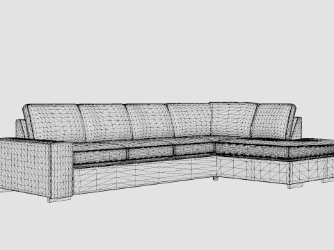 Boss 4 Seater Sofa With Chaise Lounge Right Anthracite 3D Model