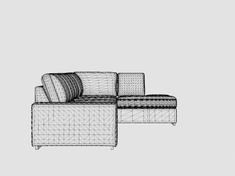 Boss 4 Seater Sofa With Chaise Lounge Right Anthracite 3D Model