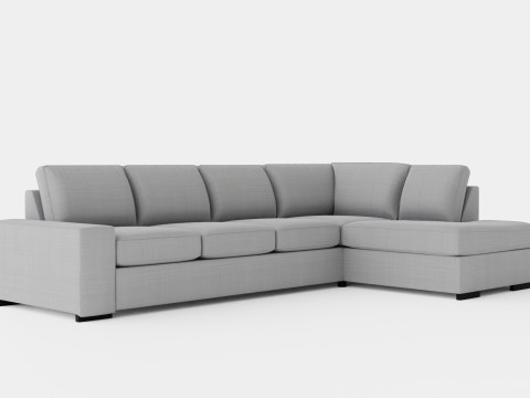 Boss 4 Seater Sofa With Chaise Lounge Right Light Gray 3D Model
