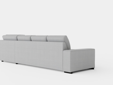 Boss 4 Seater Sofa With Chaise Lounge Right Light Gray 3D Модель