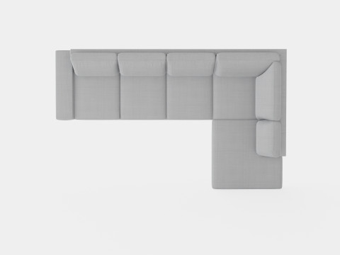 Boss 4 Seater Sofa With Chaise Lounge Right Light Gray 3D Модель