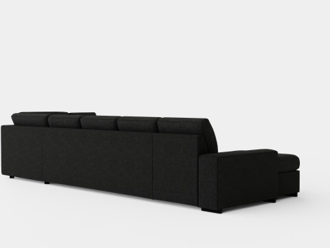 Boss U Sofa Large With Divan Left Anthracite 3D Model