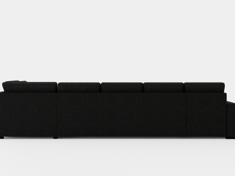 Boss U Sofa Large With Divan Left Anthracite 3D Model