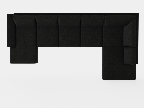 Boss U Sofa Large With Divan Left Anthracite 3D Model
