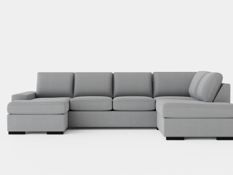 Boss U Sofa With Divan Left Gray Modèle 3D