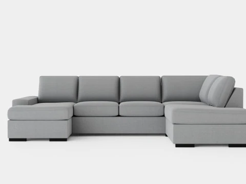 Sofá Boss U Con Divan Izquierdo Gris Modelo 3D