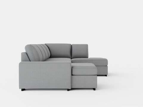 Boss U Sofa With Divan Left Gray Model 3D
