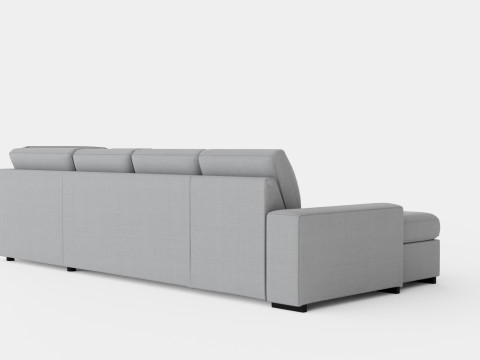 Boss U Sofa With Divan Left Gray Model 3D
