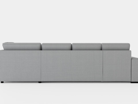 Boss U Sofa With Divan Left Gray Model 3D