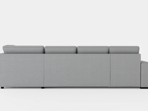 Boss U Sofa With Divan Left Gray 3D Model