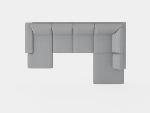 Boss U Sofa With Divan Left Gray Model 3D