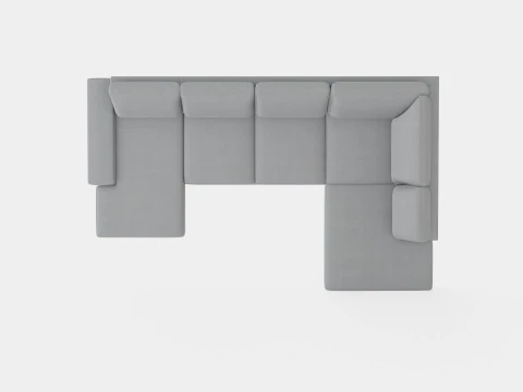 Boss U Sofa With Divan Left Gray 3D Model