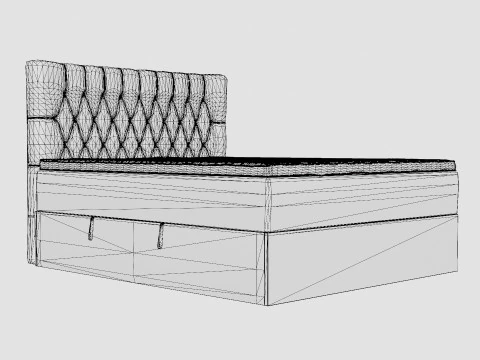 Boxy Box Bed Black 3D Model