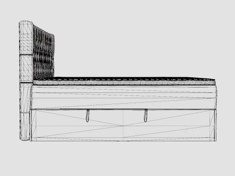 Boxy Box Bed Black 3D Model