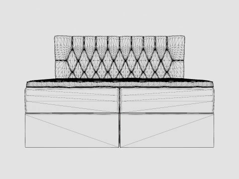 Boxy Box Bed Black 3D Model