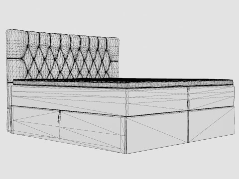 Boxy Box Bed Black 3D Model