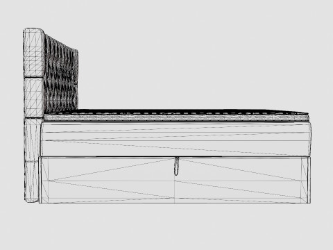 Boxy Box Bed Black 3D Model