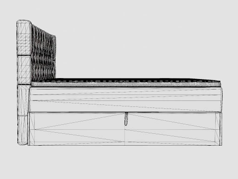 Boxy Box Bed Black 3D Model