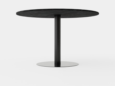 Capri Dining Table Around Marble Gray Black 3D 모델