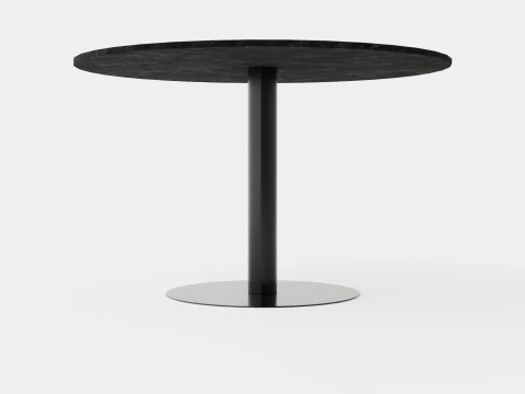 Capri Dining Table Around Marble Gray Black 3D Model