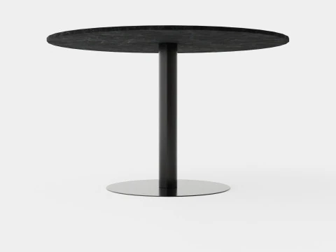 Capri Dining Table Around Marble Gray Black 3D Model