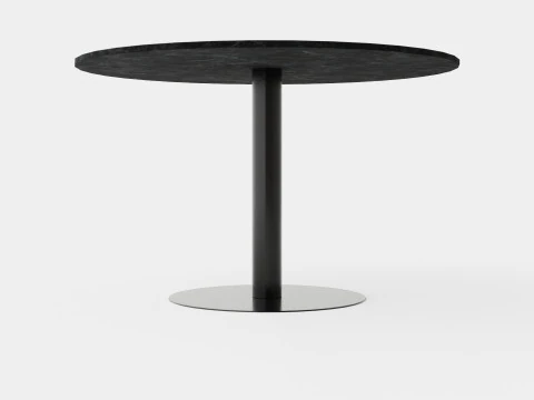 Capri Dining Table Around Marble Gray Black 3D Model