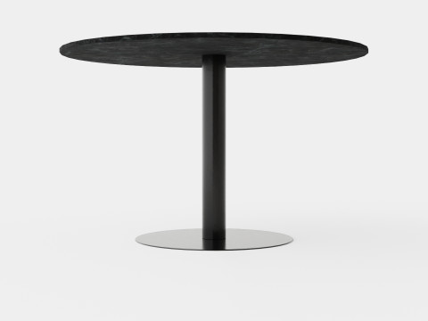 Capri Dining Table Around Marble Gray Black 3D 모델