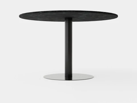 Capri Dining Table Around Marble Gray Black 3D Model