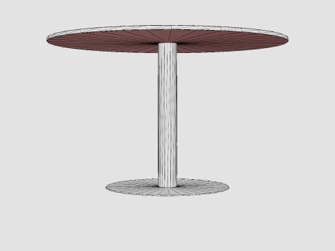 Capri Dining Table Around Marble Gray Black 3D Model