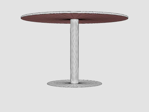 Capri Dining Table Around Marble Gray Black 3D Model