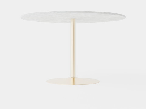 Capri Dining Table Around Marble White Brass Modelo 3D
