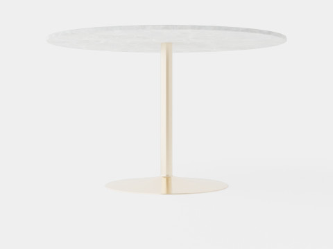 Capri Dining Table Around Marble White Brass 3D Модель