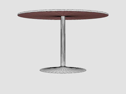 Capri Dining Table Around Marble White Brass 3D Model