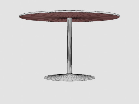 Capri Dining Table Around Marble White Brass 3D Модель
