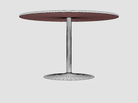 Capri Dining Table Around Marble White Brass 3D Model