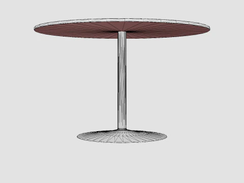Capri Dining Table Around Marble White Brass 3D Model
