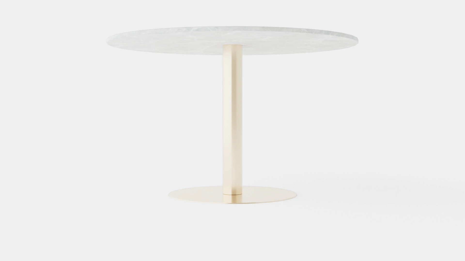 Capri Dining Table Around Marble White Brushed Brass 3D Model .c4d .max .obj .3ds .fbx .stl .blend 