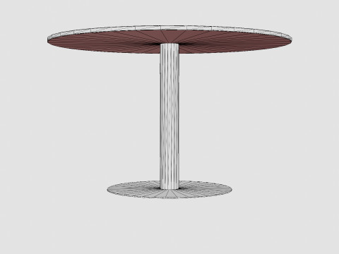 Capri Dining Table Around Marble White Brushed Brass 3D Модель