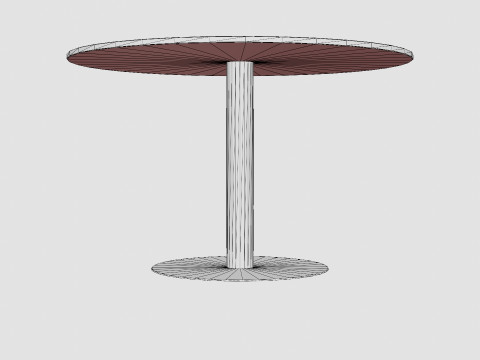Capri Dining Table Around Marble White Brushed Brass 3D Модель