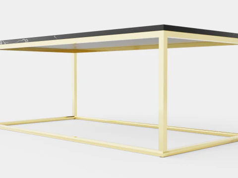 Carrie Salontafel Marmer Zwart Messing 3D Model