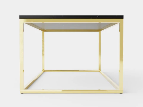 Carrie Coffee Table Marble Black Brass 3D Model